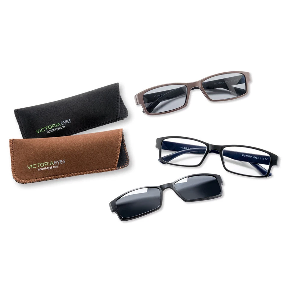 Lesebrille Lesehilfe Kunststoff Read & Sun Fertiglesebrille mit Magnet Clip - Bild 1 von 1