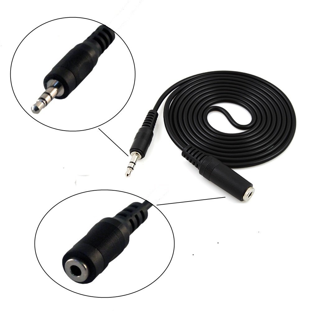 Headphone 3.5mm Stereo Jack Plug to Socket Audio Extension Leads 1.5, 3