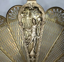Vintage Art Deco Brass Unicorn Fireplace Folding Screen Peacock Hearth Fire Fan For Sale Online Ebay