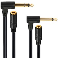 Headphone Adapter 6.35mm Male to 3.5mm Female Stereo Mono Jack Audio Cable Angle