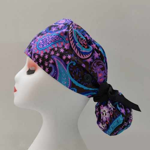 Surgical Scrub Hat Bouffant Cap For Long Hair Women Doctor Nurses Head Cover - Picture 13 of 13