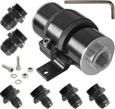 High Flow Universal Inline Fuel Filter 10 Micron Cleanable An6 An8 An10 Adapter