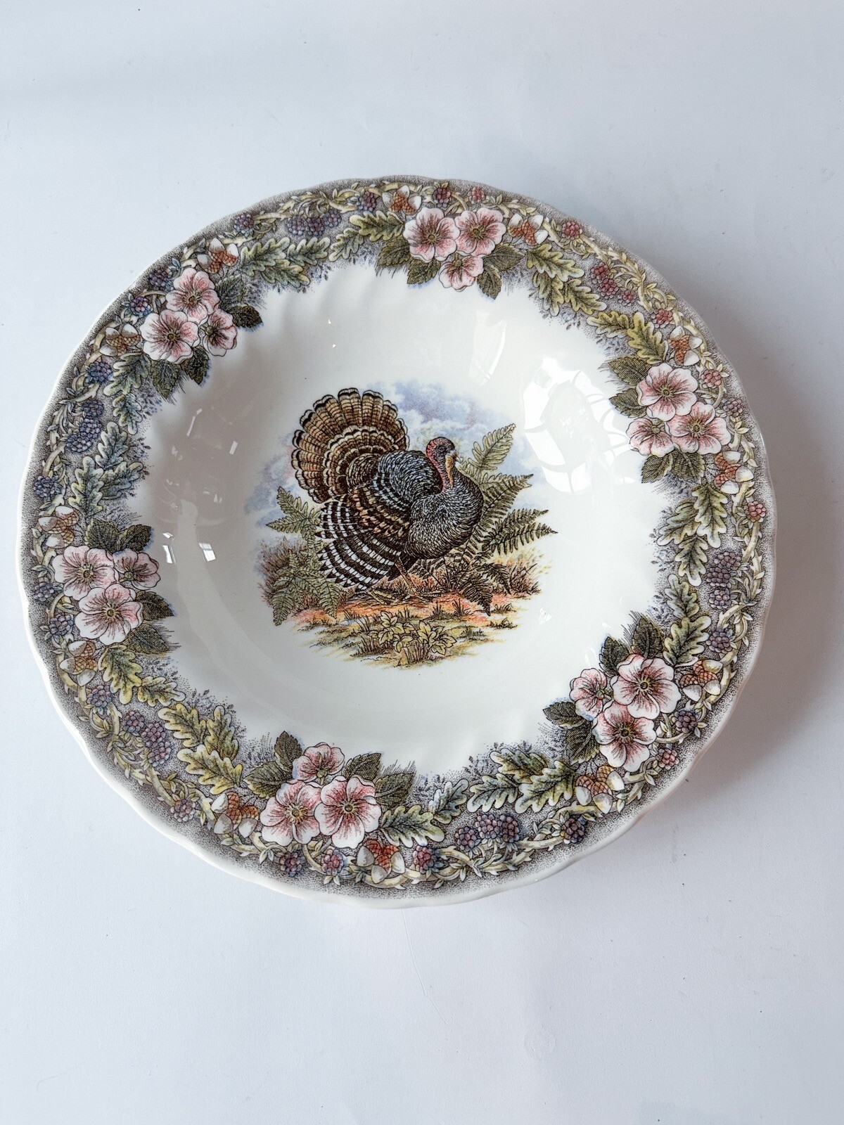 Churchill Thanksgiving Turkey Rimmed Soup Bowl Myott factory archives