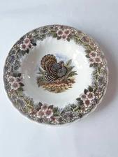 Churchill Thanksgiving Turkey Rimmed Soup Bowl Myott factory archives