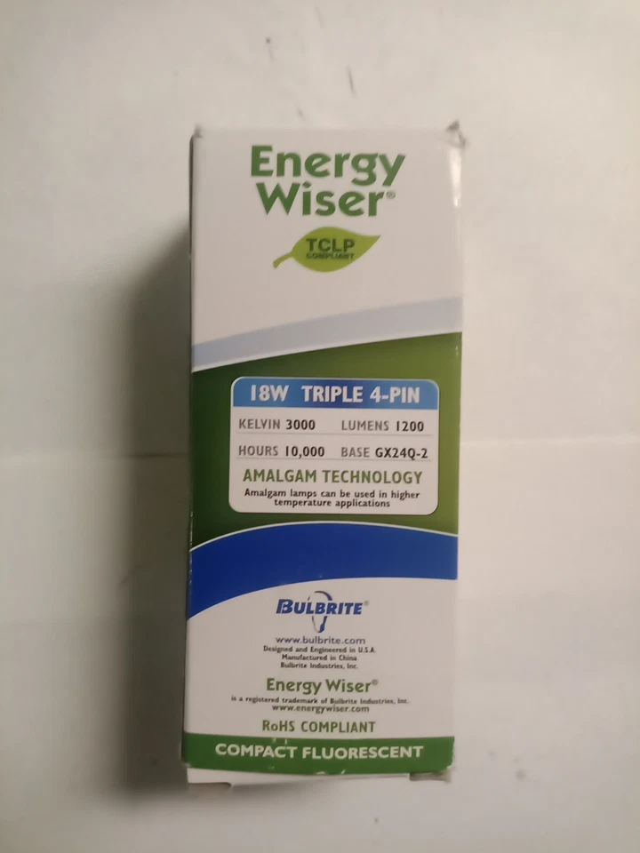 Nuevo Bulbrite 18 vatios 1200 lúmenes 4 pines triple tubo bombillas CF18T830/E  Foto 2 de 4