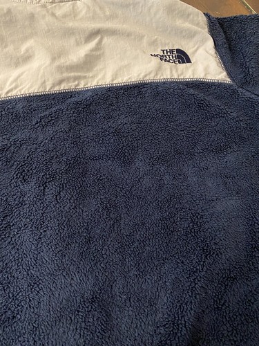 The North Face Fleece Jacket Youth Large Navy Gray Full Zip Fuzzy Boys Girls - Picture 6 of 9