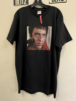 FW17 Supreme Scarface Shower Tee Sz L Large Black Tony Montana