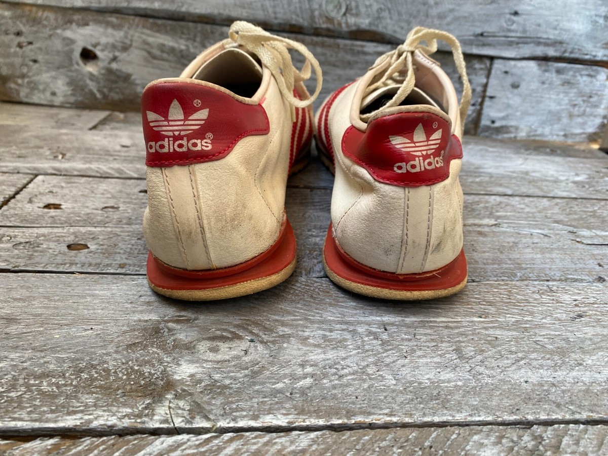 Vintage 80's adidas vienna white leather low-top sneakers Made in