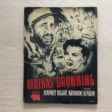 The African Queen Humphrey Bogart Katharine Hepburn 1951 Danish Movie Program