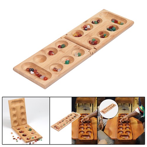 Plegable Madera Mancala Juego de Mesa Piedras Coloridas para Niños Adultos - Imagen 3 de 12