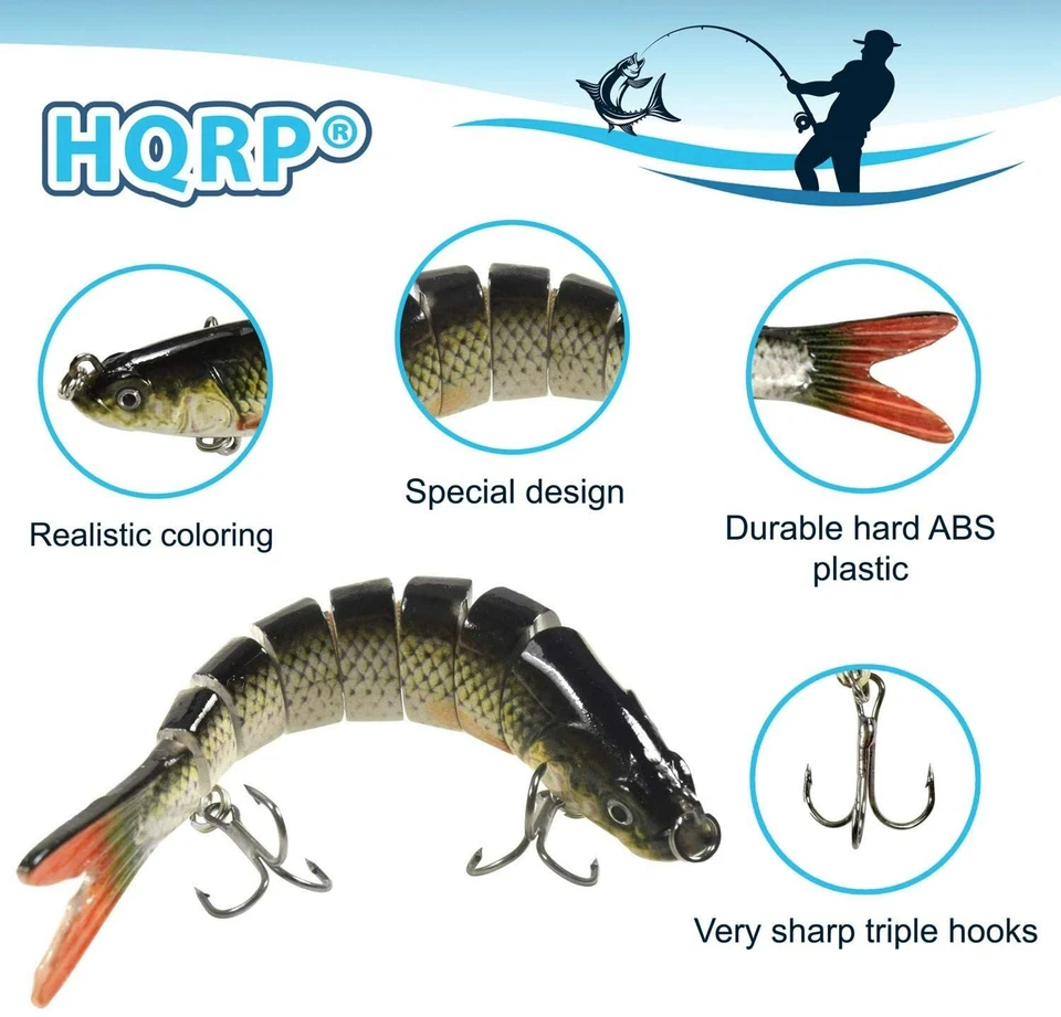 HQRP 3.9 " Argento Pesca 11.8ml Unibile Affondamento Lento Glide Attrezzatura - Immagine 3 di 4