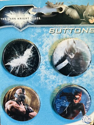 Batman The Dark Knight Rises - Bane, Batman, Batgirl- 1  Button Pins 4-Pack