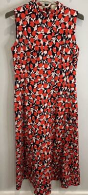 Boden Ponte Midi Dress Heavy Full Skirt Navy Red Pink Floral Pockets New 8L 8