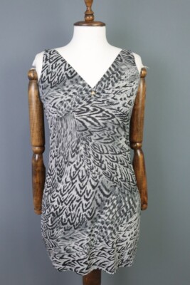 Roberto Cavalli Multicolor Animals Printed Sleeveless Bodycon Short Dress Sz L