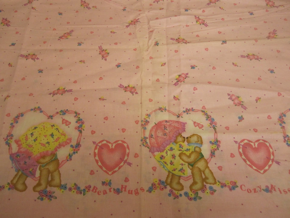 Cotton Fabric Vtg 1998 Daisy Kingdom Bear Hugs Border & Hearts Pink 1yd 30" x 44 - Image 4 of 4