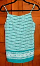 Loft Women's Green Floral Spaghetti Strap Top Size Medium New