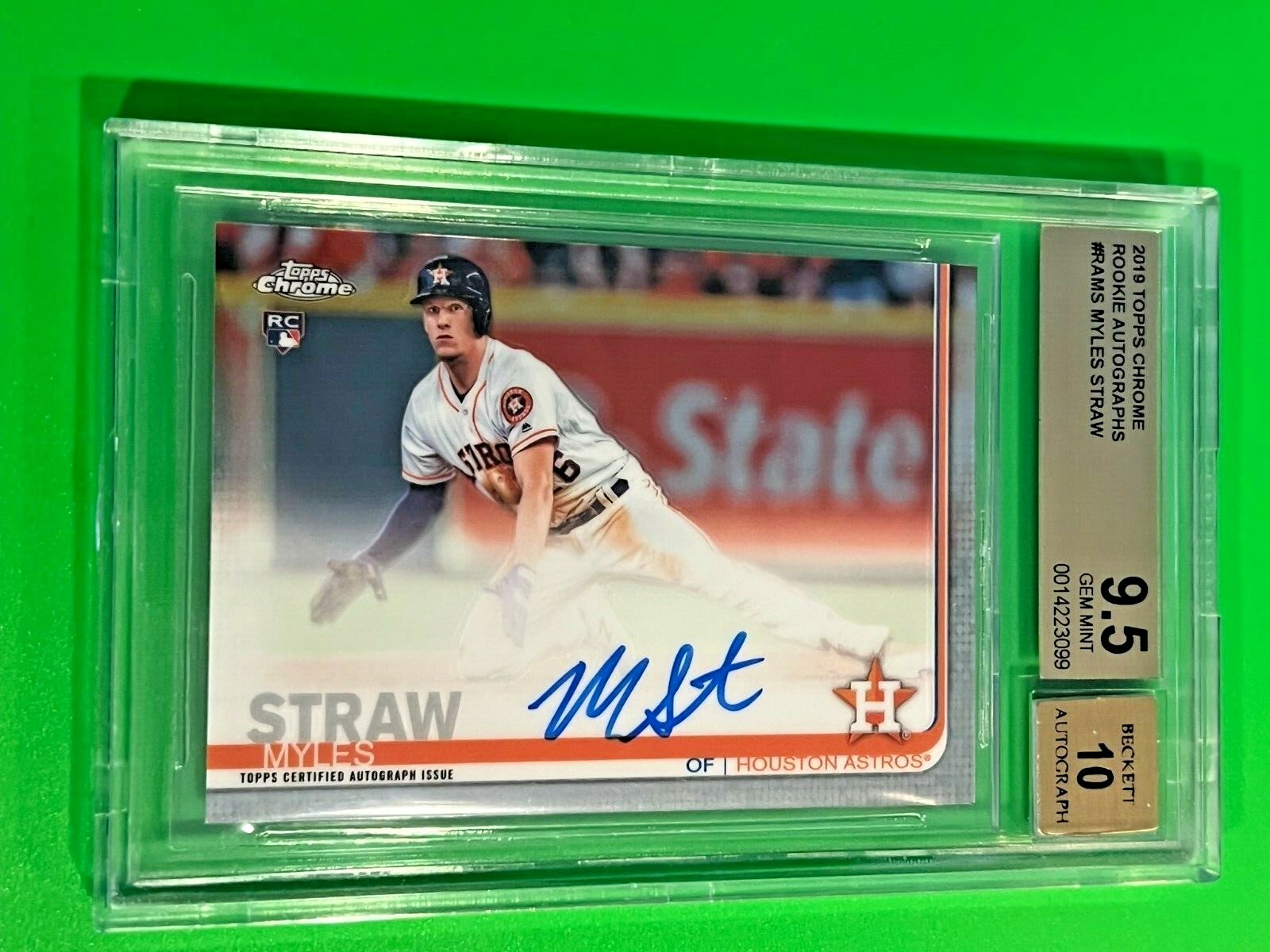 MYLES STRAW 2019 TOPPS CHROME AUTO RC Rookie #RAMS BGS 9.5/10 GEM MINT