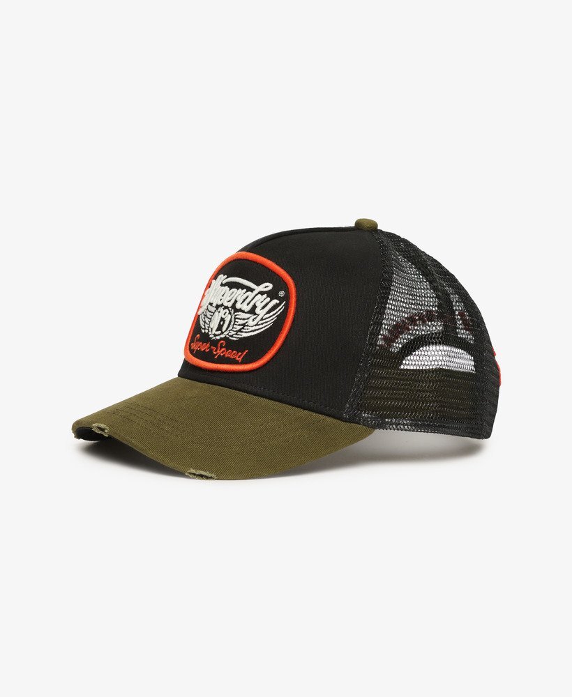 Superdry Trucker Cap Snapback Baseball Hat Mesh Trucker Cap Black