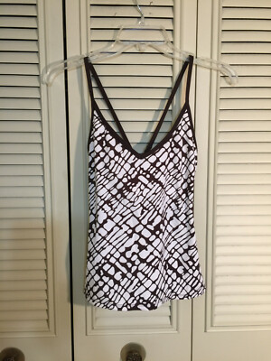 JANTZEN classics swim wear Top Size 8 Brown/White Design NEW!