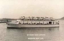 Postcard RPPC At Stand Rock Landing Riverview Boat Line Wisconsin Dells WI