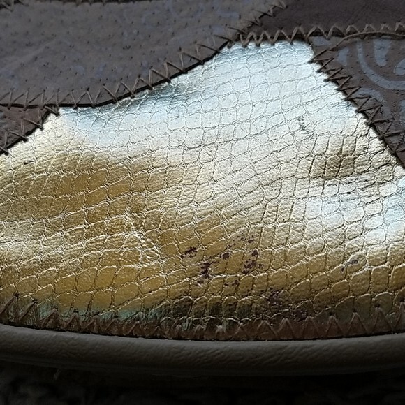 Patchwork leather pocketbook earth tones - image 3