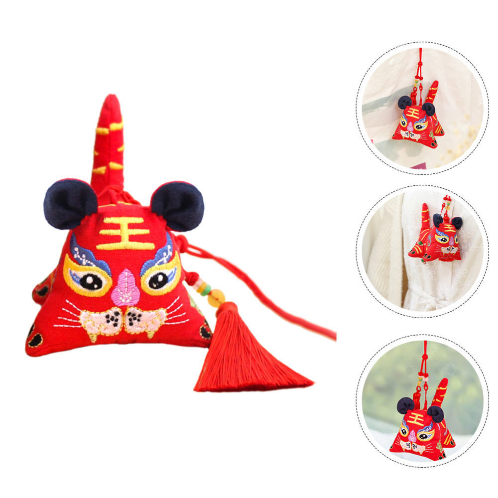 Embroidered Tiger Sachet Dollar Tree Bags Embroidery Pendant Cotton