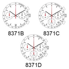 Genuine ISA 8371 6371 Hands Chronograph Watch Movement