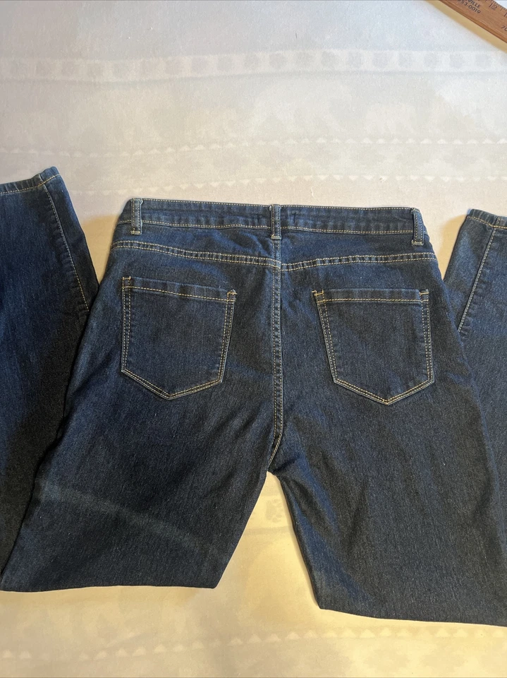 Jeans feminino Forever 21 azul escuro esticado tamanho 31 (31X27) - Imagem 4 de 4