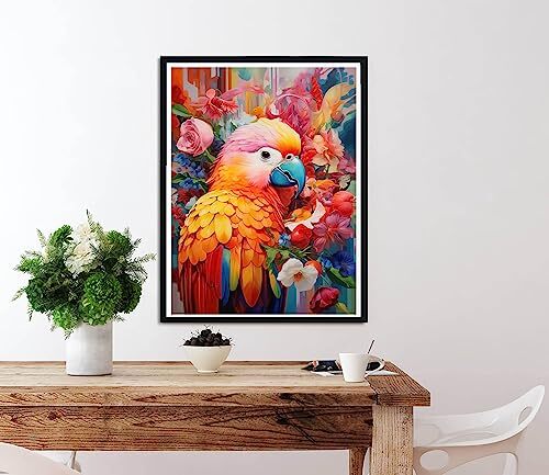 DIY 5D Diamond Painting Parrot Kit for Adults - Diamond Art Flower | Full - Picture 5 of 7
