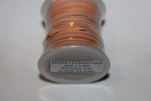 1 mm - Cordini in pelle tondi di qualità - 25 metri - morbidi - morbidi e lisci - molti - Foto 6 di 26