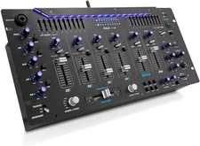 Pyle 6 Channel Mixer DJ Controller - Bluetooth, LED Illumination, Slider Control