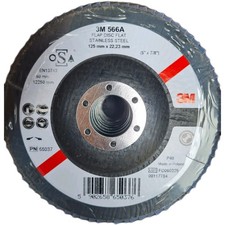 3M 566A, Flap Disc, 65037, 125 x 22.23mm, Flat (Type 27), P40, Zirconia 10 Pack