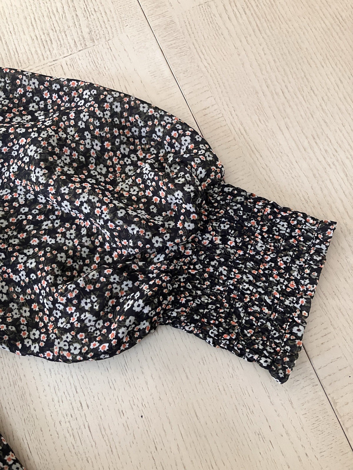 Mango MNG Women's Black Floral Boho Long Sleeve Mini Dress Size 10 New thumbnail 6