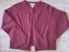 Pendleton Lambswool Button Front Cardigan Sweater Large Red Blue Preppy Classic