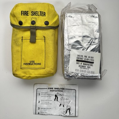 Fire Shelter Sealed W/ Case & Instructions Collectible Not For Use December 1985