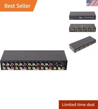 Powered 8 Way 3 RCA Splitter Box 1 in 8 Out C...