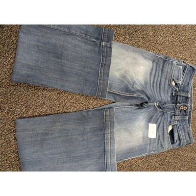 Ariat Denim Trouser Jeans Medium Wash Wide Leg Contrast Stitch Womens 27R