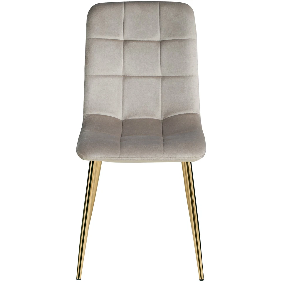 Lot de 4 chaises salle à manger velours gris doré confort design Homestyle4u - Photo 4/4