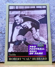 PRO FOOTBALL HALL OF FAME CARD ELECTED 1963 ROBERT "CAL" HUBBARD G.B. PACKERS