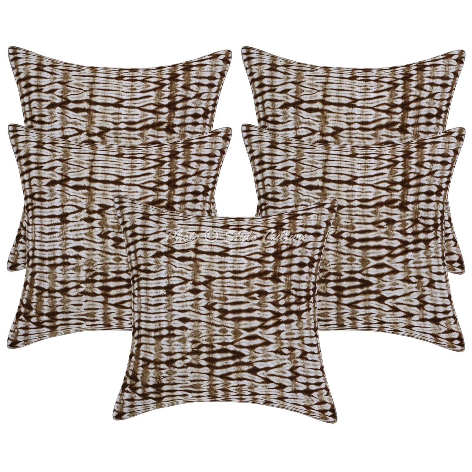 Indian Shibori Throw Pillow Covers Cotton Tie Dye 18x18 Home Decor Cushion Cover