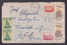 POLAND 1961 Air Mail cover Tarnobrzeg to Elizbeth NJ USA