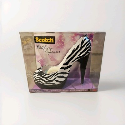 Scotch Magic Tape Zebra High Heel Shoe Stiletto Tape Dispenser 2012 NEW