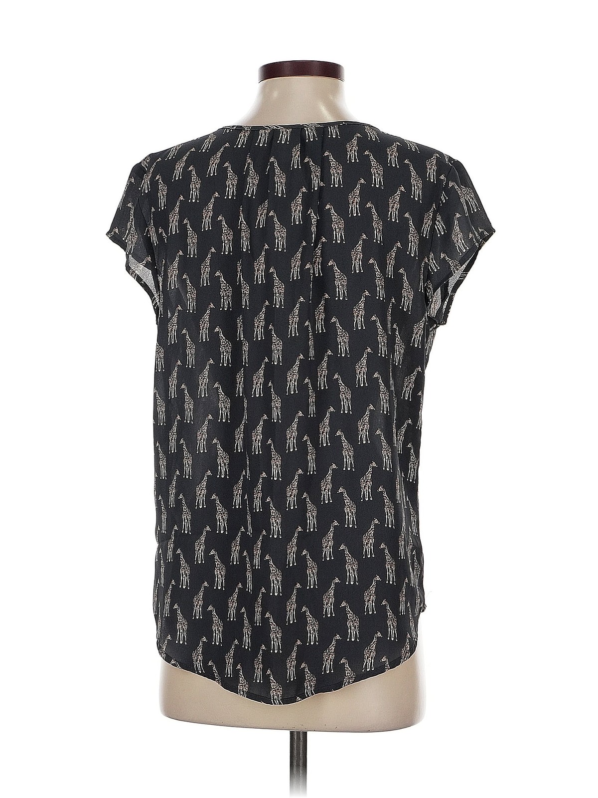 H&M Conscious Women Black Short Sleeve Blouse 4 thumbnail 2