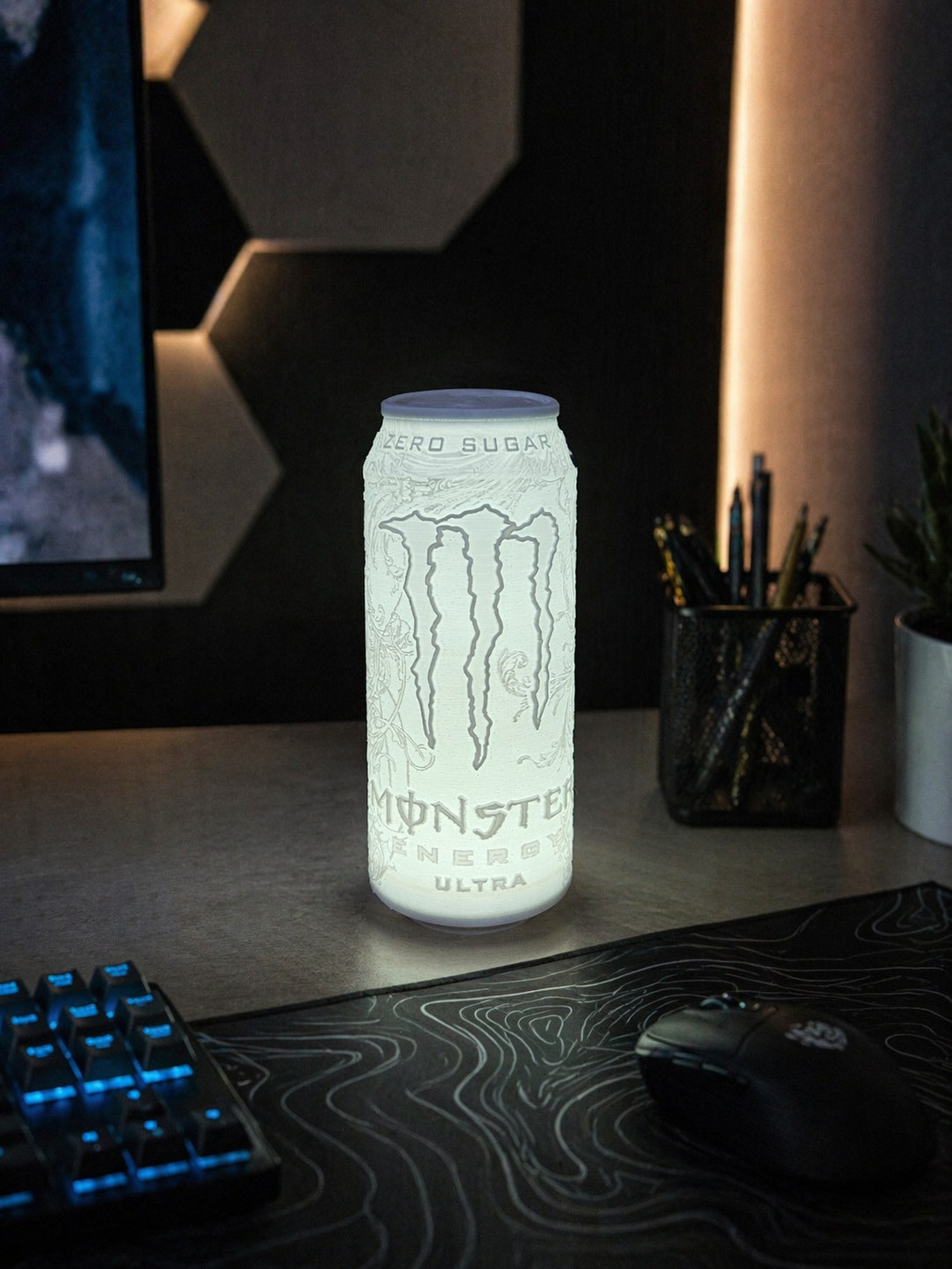 Lampada LED a forma di lattina Monster Energy – Design moderno, luce soffusa