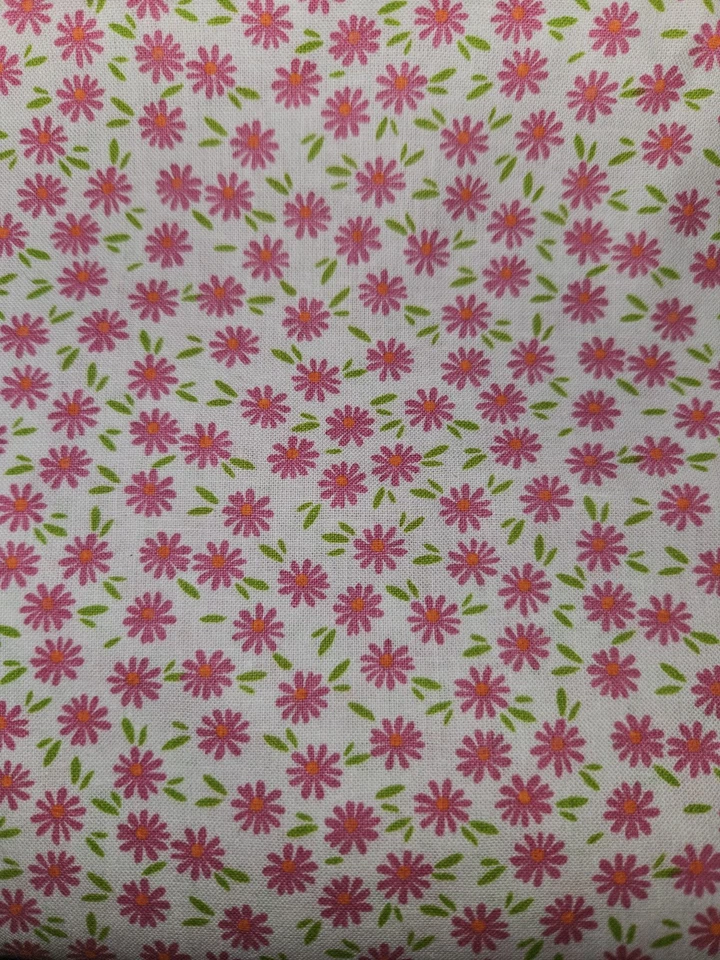 Lote de 5 piezas de telas de algodón con temática de flores rosas de más de 5 yardas en total leer Foto 3 de 4