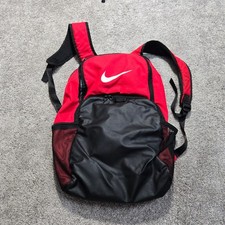 Nike Red Black Swoosh Backpack School Sports Gym Bag Ripstop Padded Straps