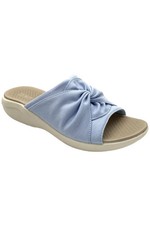Bzees Women's Cherish Stretch Fabric Knotted Sandal Blue