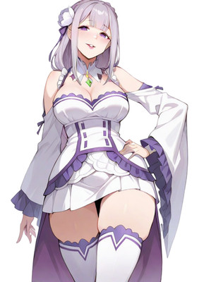 Emilia Re:Zero Anime Waifu Sticker 6'' Car Decal Weatherproof