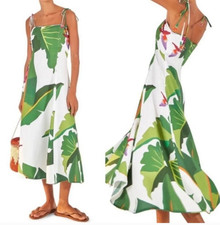 NWT Farm Rio White Tropicalistic Midi Dress, XS