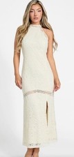 Guess White Liza Lace Maxi Dress Cream White Size M (UK 12) NWT $125